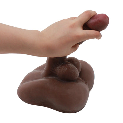 Masturbador realista 2 en 1 con dildo y ano - Diseño flexible de 18 cm para el placer máximo