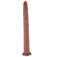 Dildo de silicona XXL realista de 50 cm con ventosa para placer manos libres, calidad premium.