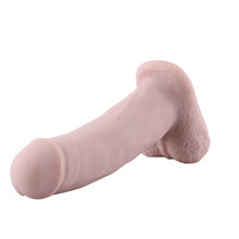Juguete Tabú Dildo de Silicona con QAC 18 cm de largo diámetro 5 cm En blanco