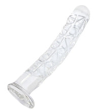 Dildo de vidrio de lujo para estimulación sensual - Tamaño de 18 cm, diseño ribeteado único, material premium -.
