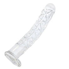 Dildo de vidrio de 24 cm de alta calidad con textura estimulante | Uso vaginal y anal | 3,8 cm de diámetro |.