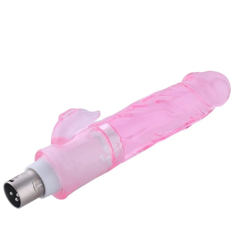 Dildo Rosa con Estimulación del Clítoris Conector 3XLR para la Máquina de Sexo Auxfun Básica