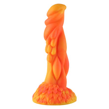 Wildolo Fantasy Suction Cup Dildo Naranja 21 cm - Dildo Naranja Realista Vibrante para Manos Libres.