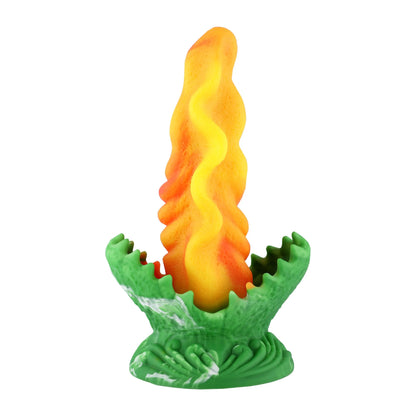 Dildo Mushu de 22 cm con potente ventosa | Dildo de silicona realista con estrías para intensidad.