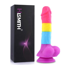 Dildo de Azúcar Arcoíris Fantasía 22 cm - Colorido, Realista y Potente Juguete de Silicona