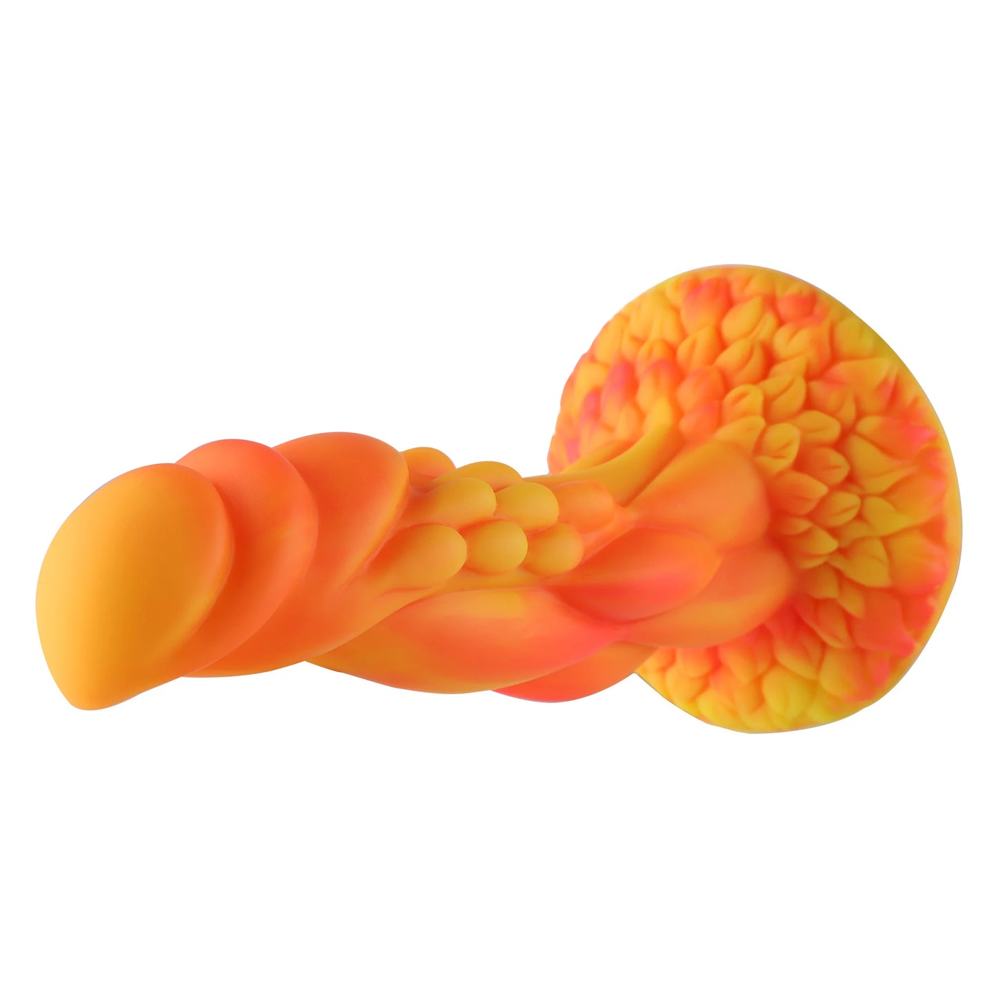 Wildolo Fantasy Suction Cup Dildo Naranja 21 cm - Dildo Naranja Realista Vibrante para Manos Libres.