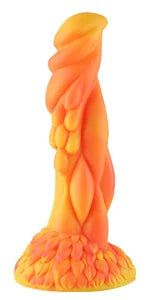 Wildolo Fantasy Suction Cup Dildo Naranja 21 cm - Dildo Naranja Realista Vibrante para Manos Libres.