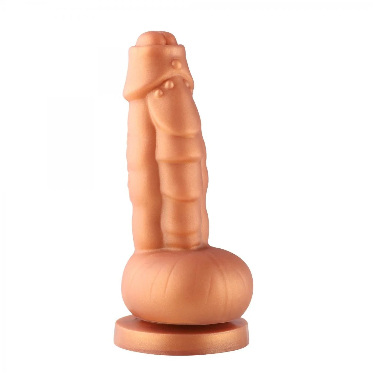 Dildo de Ventosa Hippo Fantasy XL 20 cm - Forma Única, Bultos y Estrías para Estimulación Intensa