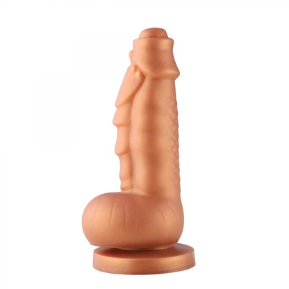 Dildo de Ventosa Hippo Fantasy XL 20 cm - Forma Única, Bultos y Estrías para Estimulación Intensa
