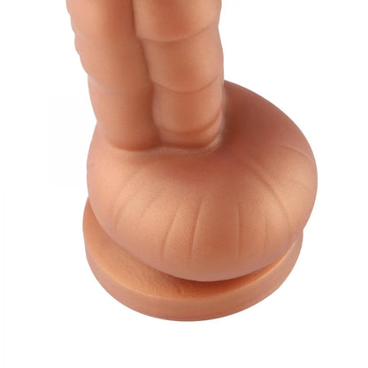 Dildo de Ventosa Hippo Fantasy XL 20 cm - Forma Única, Bultos y Estrías para Estimulación Intensa