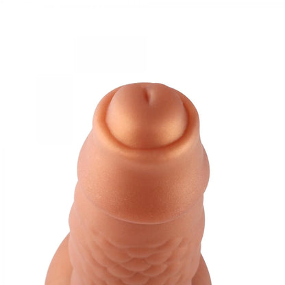 Dildo de Ventosa Hippo Fantasy XL 20 cm - Forma Única, Bultos y Estrías para Estimulación Intensa