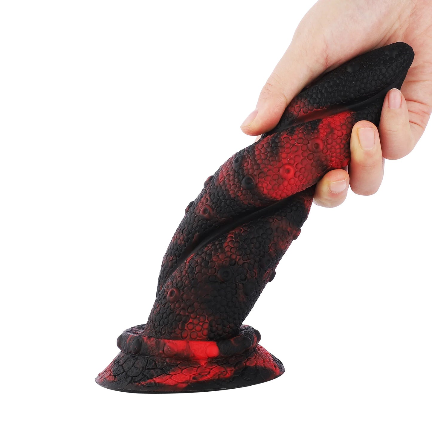 Dildo de monstruo de fantasía con ventosa 21 cm serpiente trenzada - Juguete de silicona realista para intensas.