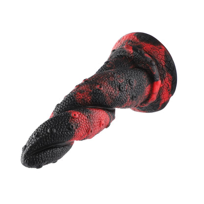 Dildo de monstruo de fantasía con ventosa 21 cm serpiente trenzada - Juguete de silicona realista para intensas.