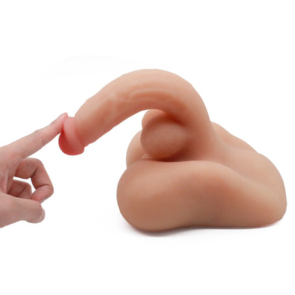 Juguetes Tabú Dildo Mega Realista con Ano y Ventosa - 18 cm para la Máxima Libertad de Manos.