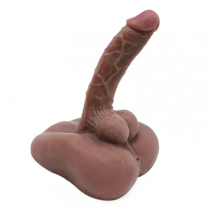 Masturbador realista 2 en 1 con dildo y ano - Diseño flexible de 18 cm para el placer máximo