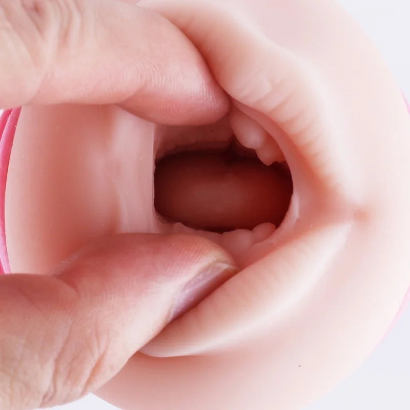 Masturbador de bolsillo boca rosa con conector 3XLR para máquina de sexo Auxfun Basic