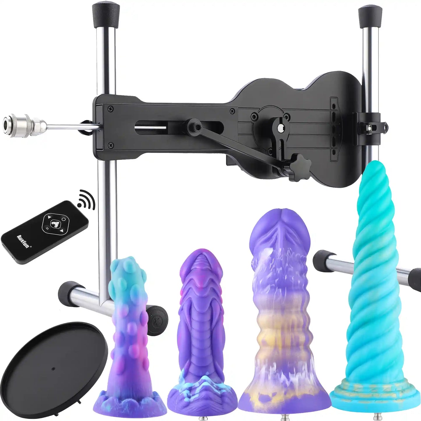 Ukulele Sex Machine – 4 Dildos de Fantasía, Ventosa y Control Inalámbrico