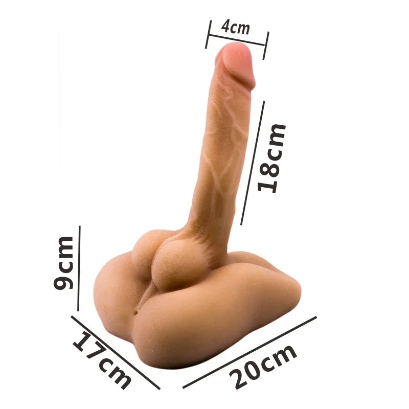 Juguetes Tabú Dildo Mega Realista con Ano y Ventosa - 18 cm para la Máxima Libertad de Manos.