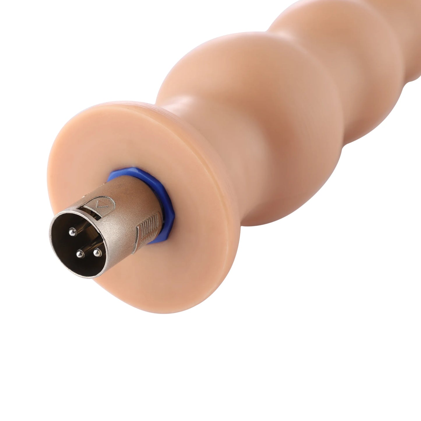 Dildo Estriado 3XLR para Máquina de Sexo Básica Auxfun Beige 21 cm