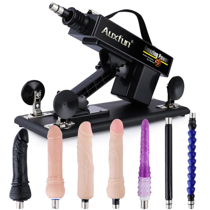 Paquete Zorro Auxfun Máquina de Sexo Básica con 7 accesorios de dildo