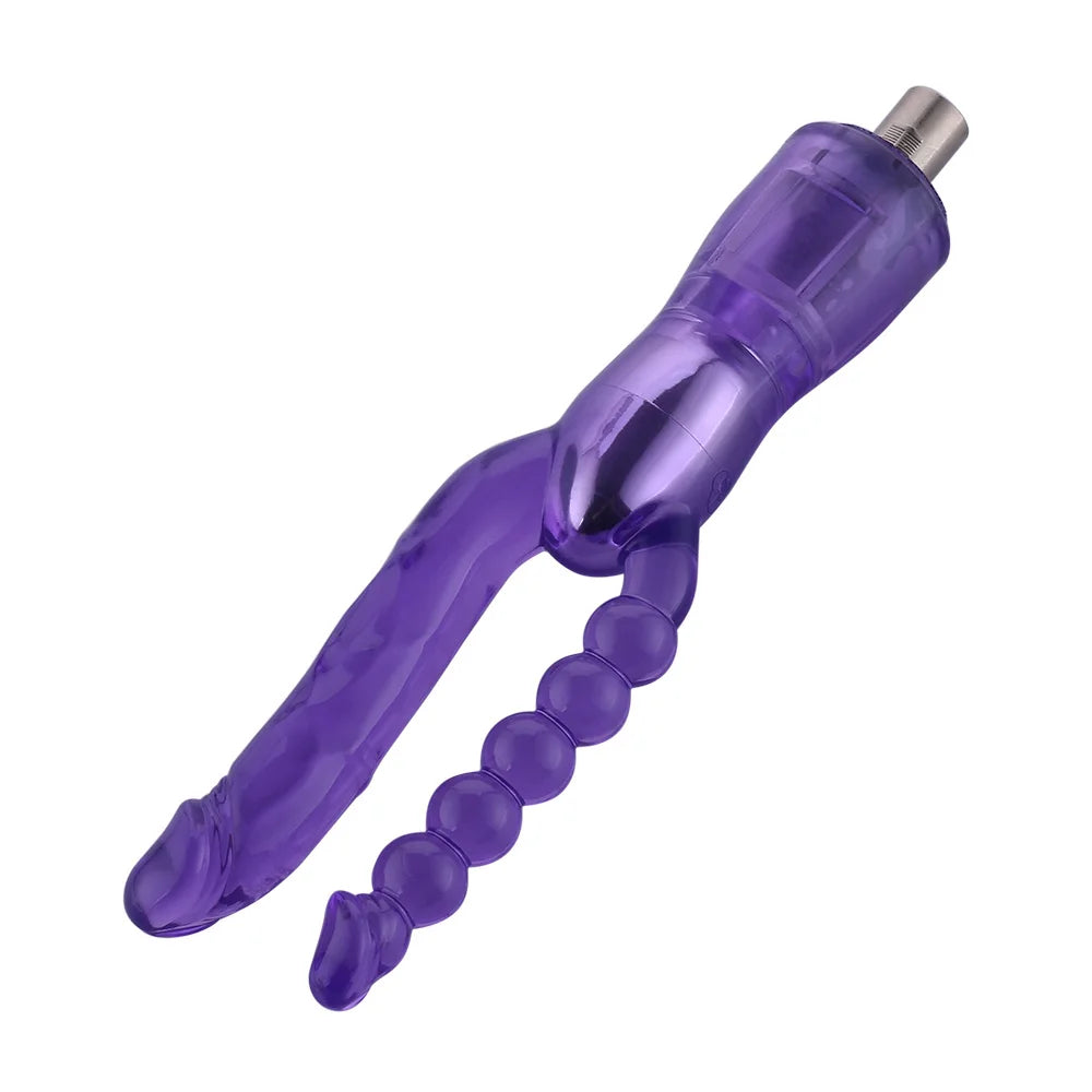Dildo de doble estriado 3XLR para la máquina de sexo básica Auxfun de 23 cm