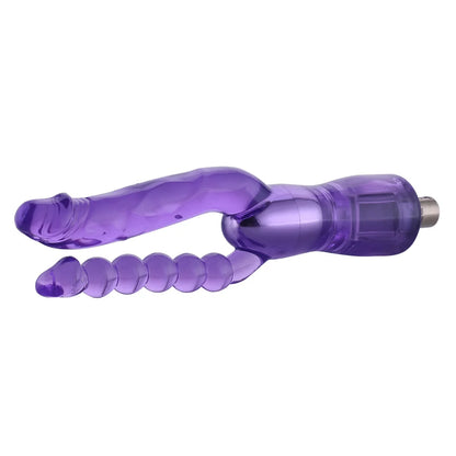 Dildo de doble estriado 3XLR para la máquina de sexo básica Auxfun de 23 cm