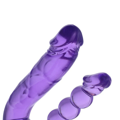 Dildo de doble estriado 3XLR para la máquina de sexo básica Auxfun de 23 cm