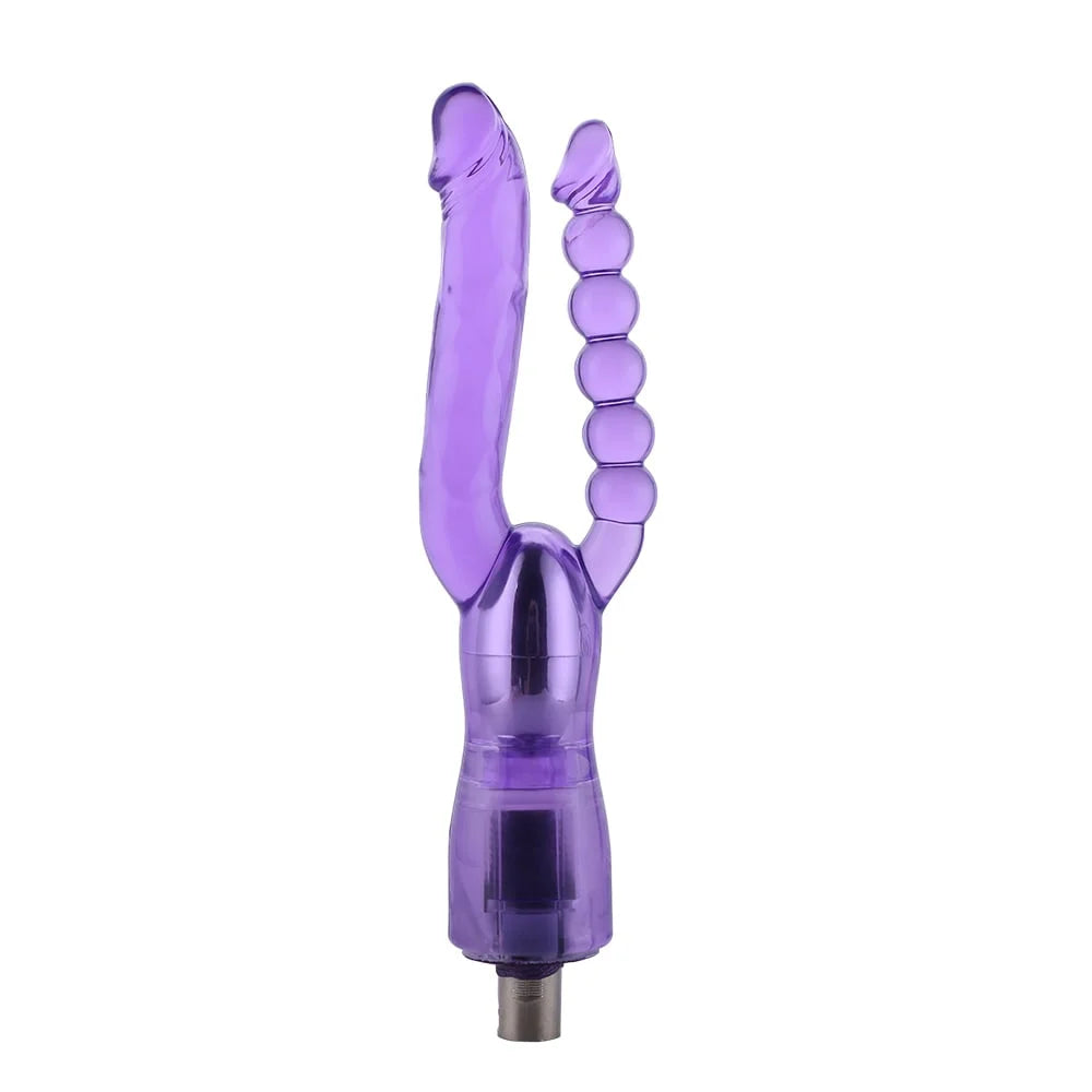 Dildo de doble estriado 3XLR para la máquina de sexo básica Auxfun de 23 cm