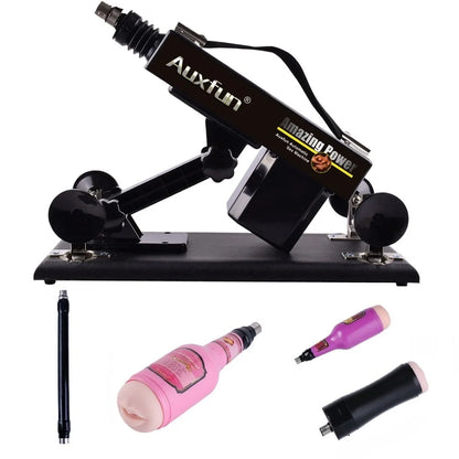 Heteréo Auxfun Basic Sex Machine Con 3 Pocket Pussy! Vagina & Oral/Boca & Ano
