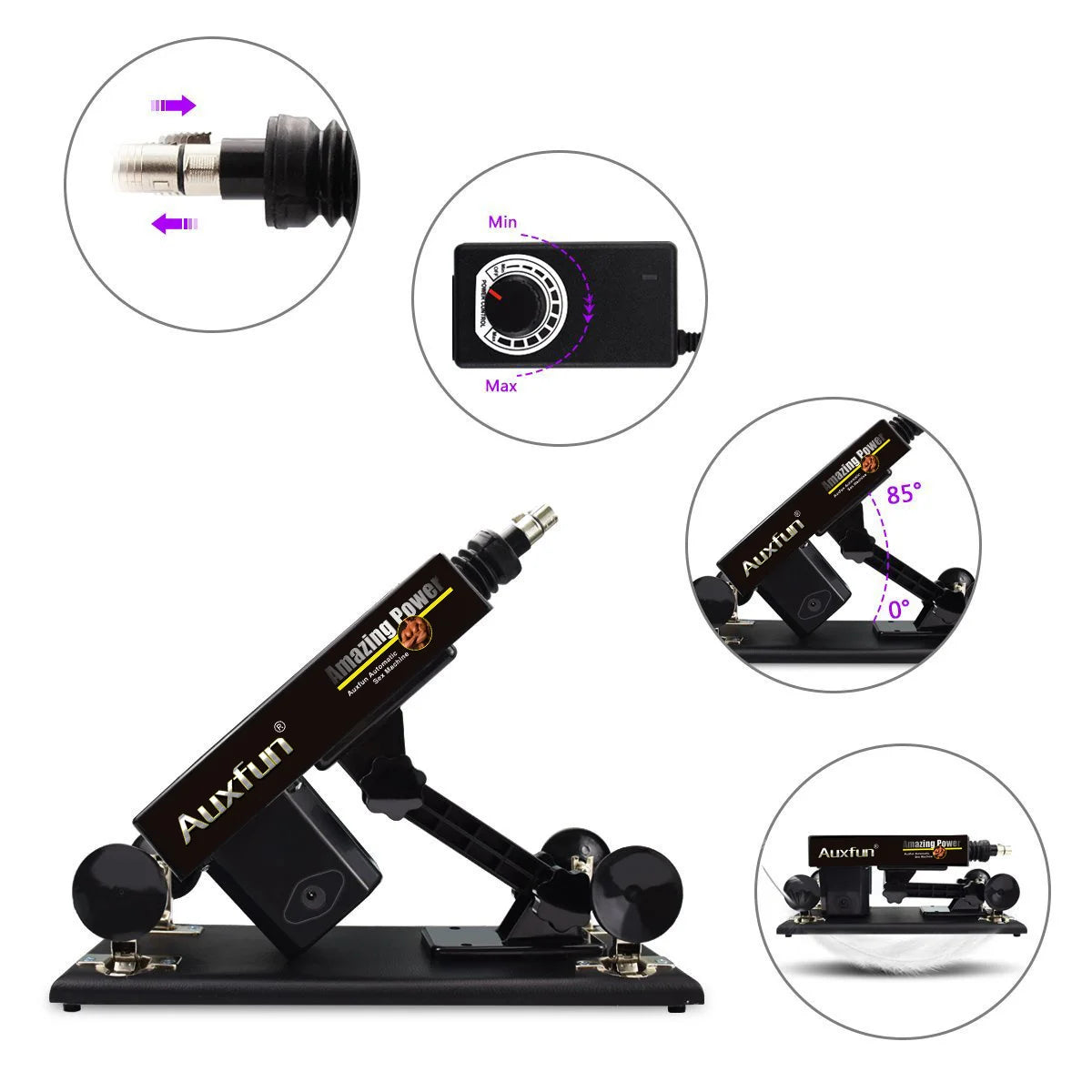 Paquete de parejas Auxfun Basic Sex Machine con dildo y muchos extras