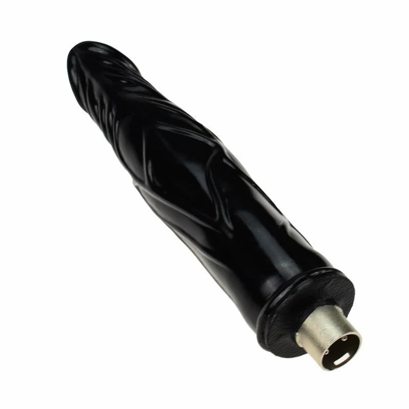 Dildo Negro de 17 CM con Conector 3XLR para Auxfun Basic Sex Machine